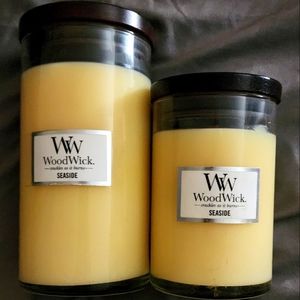 2 Woodwick Seaside 18.6 & 10.8oz. Madison Jar Candle Set